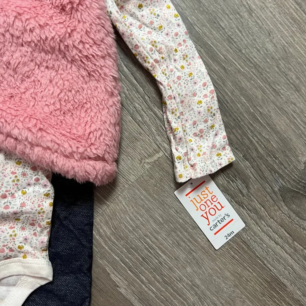 Just One You Baby Girls' Sherpa Top and Bottom Set - Size 24 Months - NWT